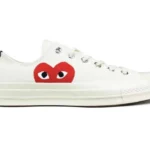 Кеди Converse x COMME des GARÇONS PLAY Low-top White — стильні текстильні