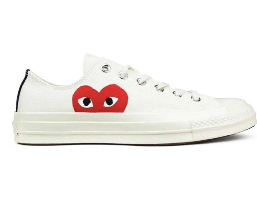 6698c4aa-ab6e-47d5-8ab3-a831821f0f6f Baskets Converse x COMME des GARÇONS PLAY Low-top White-Textiles élégants – Image 1