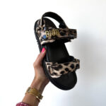 Сандалі Dior Sandals Leopard Black — шкіряні жіночі з принтом