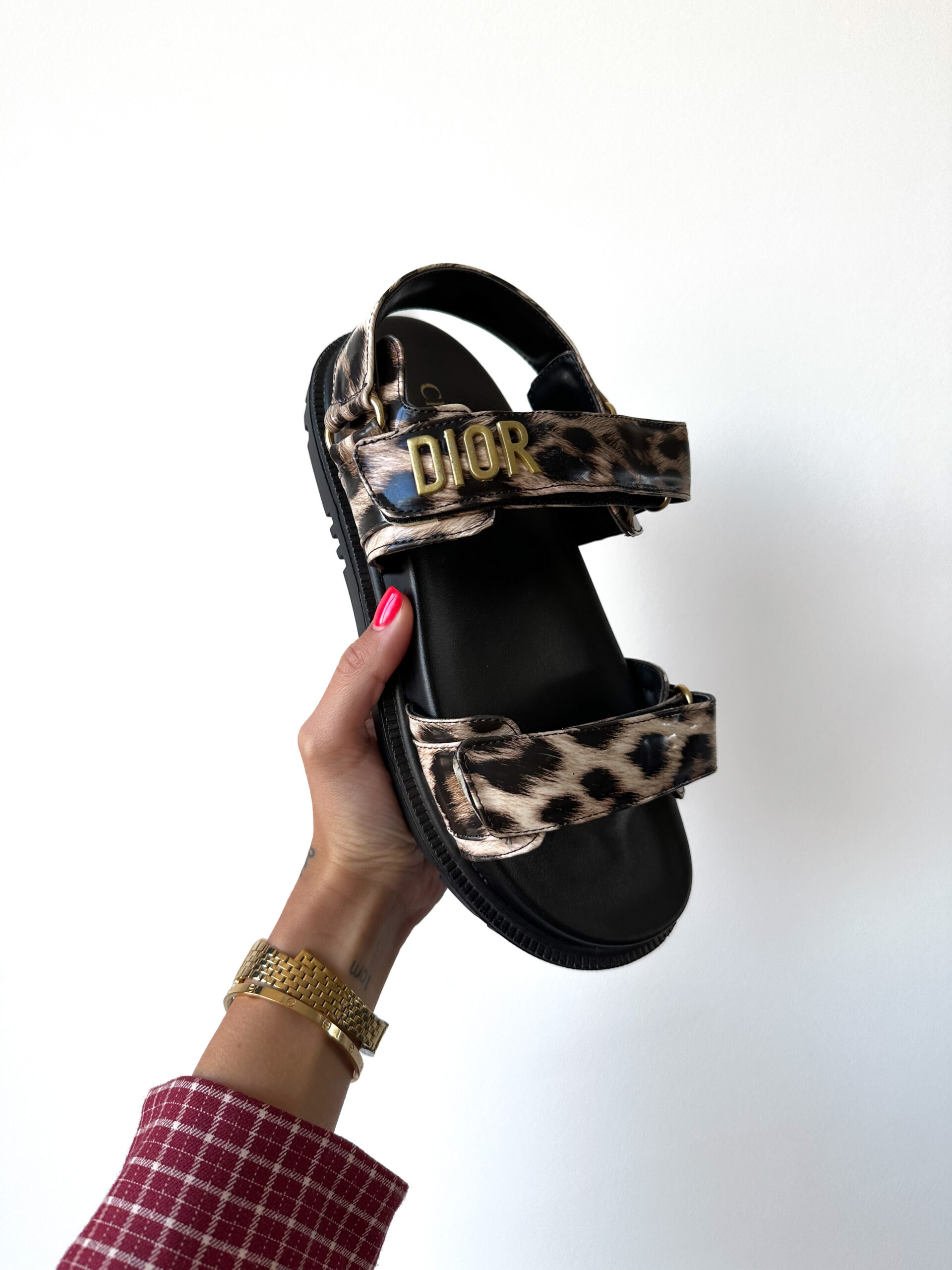 6bb2a057-5e31-49ea-a063-997fc881dfa5 Сандалі Dior Sandals Leopard Black — шкіряні жіночі з принтом - Bild 1