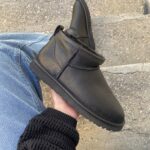 Ugg Classic Ultra Mini Musta Nahka-naisten nahka ugg saappaat villaa