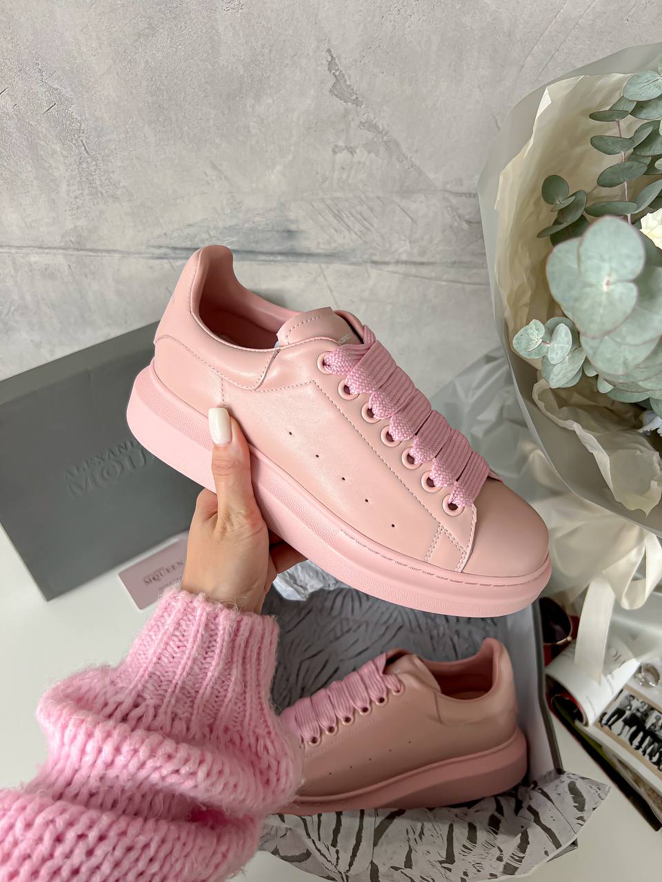 7266a25d-b39b-4ba3-9dc1-52b9b87e79e1 Кеди Alexander McQueen Pink шкіряні стильні для щоденного носіння - Зображення 1
