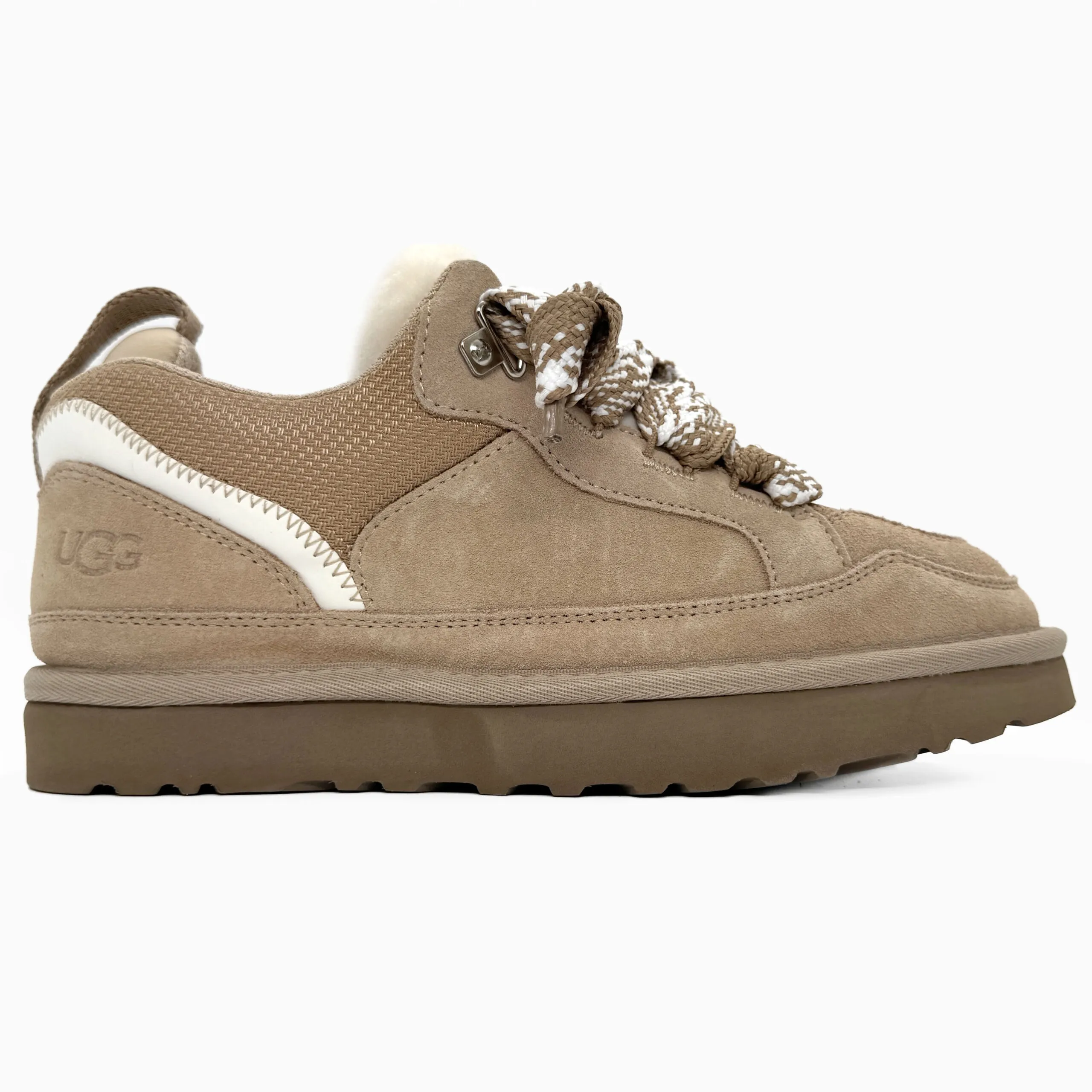 737f3398-eda5-4f10-8c3b-f2ce34b848ab UGG Lowmel Sneaker Beige suede women's running shoes with fur - Image 1