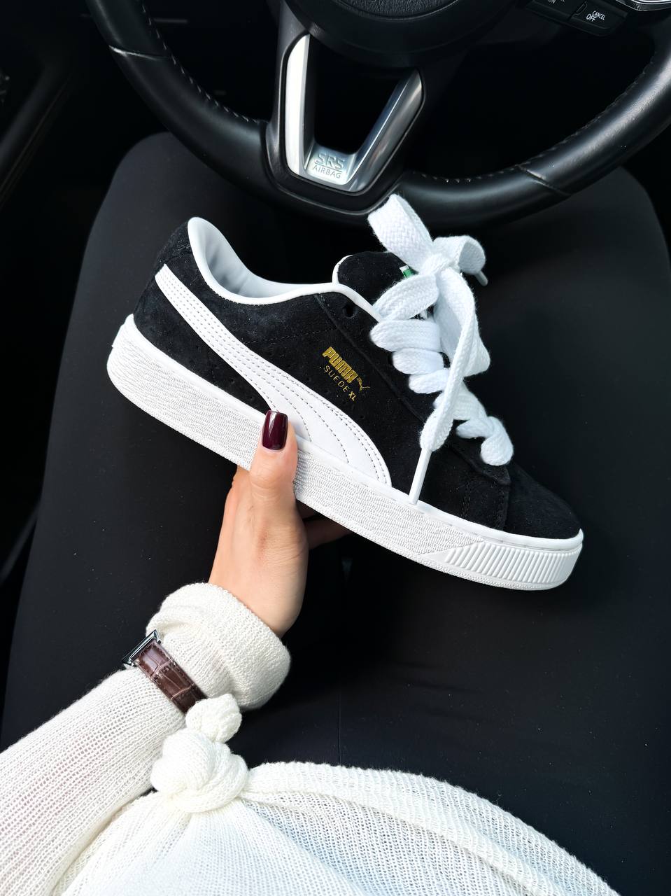 76534818-f95c-4c74-ac73-e74ab5cf670f Suede XL black/White sneakers - stylish suede sneakers for everyday wear - Image 1