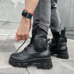 Чоботи Prada Boots Black шкіра преміум ----------