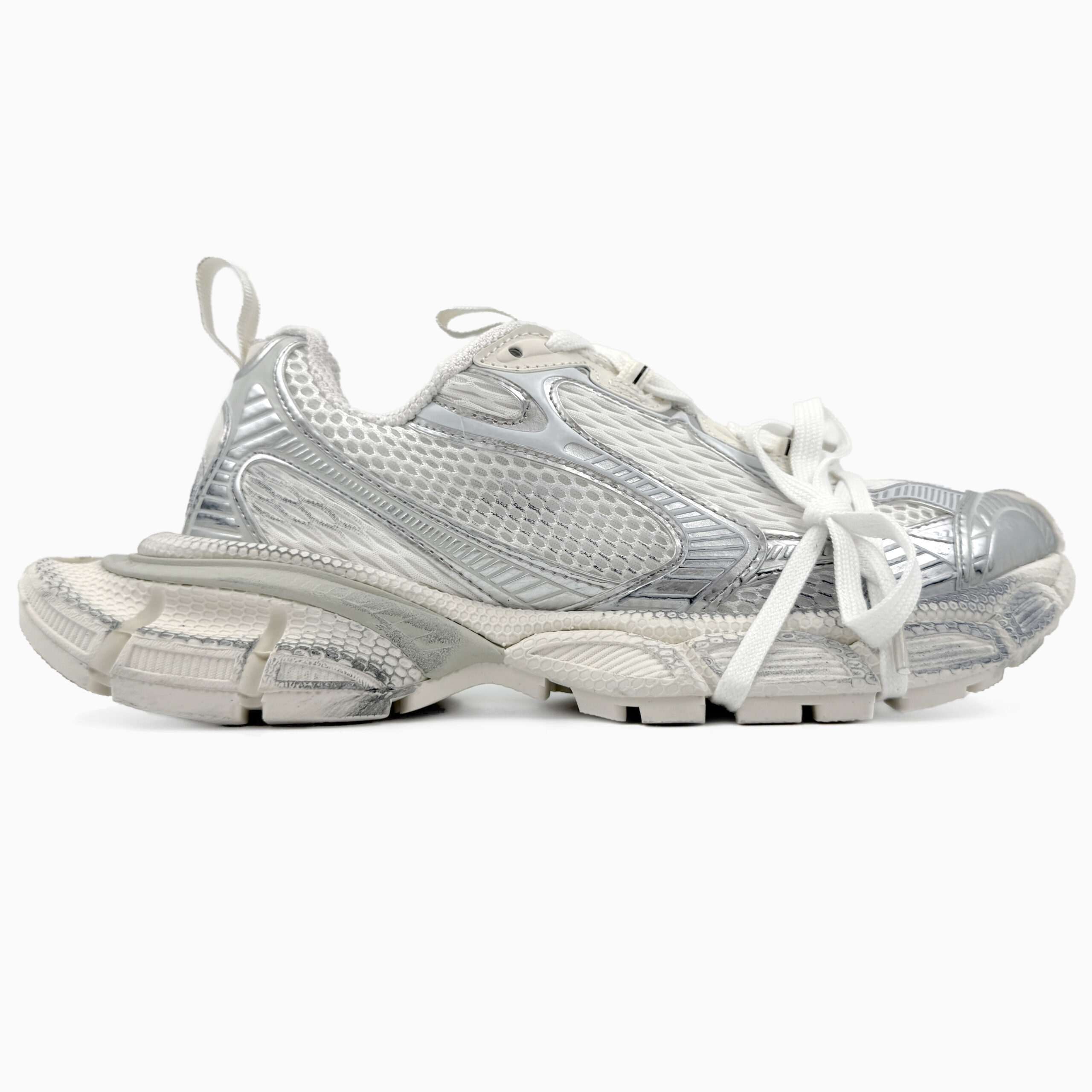 801b8bf2-78f3-410b-8ec0-33fb097488d1 Balenciaga 3xl hvit / Sølv sneakers-lær og tekstil, herre - Bilde 1