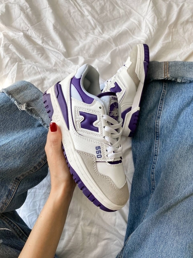 80d51fb6-723b-4c4a-a108-29d8a11d9e51 Кеди New Balance 550 White Purple шкіряні — стиль і комфорт - Зображення 1