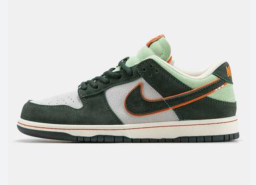 8230c91e-324a-4570-9ba8-e338ea0ac0cc Кеди Nike SB Dunk Low Pro Eire Green White Orange — замшеві та текстильні - Зображення 1
