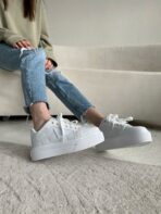 Prada Re-Nylon Bryshed White sneakers-leather and suede, premium style