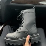 Чоботи No Brand Boots Black жіночі шкіряні чорні