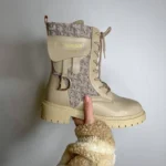Чоботи Dior Boots Cream print з шкіри та текстилю для стильного образу
