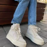 Prada Re-Nylon Bryshed Beige boots-leather, style and comfort