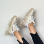 Кросівки Balenciaga Triple S Clear White шкіра/текстиль — модний дизайн