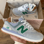 New Balance 574 Sininen Vihreä suede sneakers-tyyli ja mukavuus