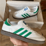 Кеди Adidas Samba White Green зі шкіри й замші — класичний стиль
