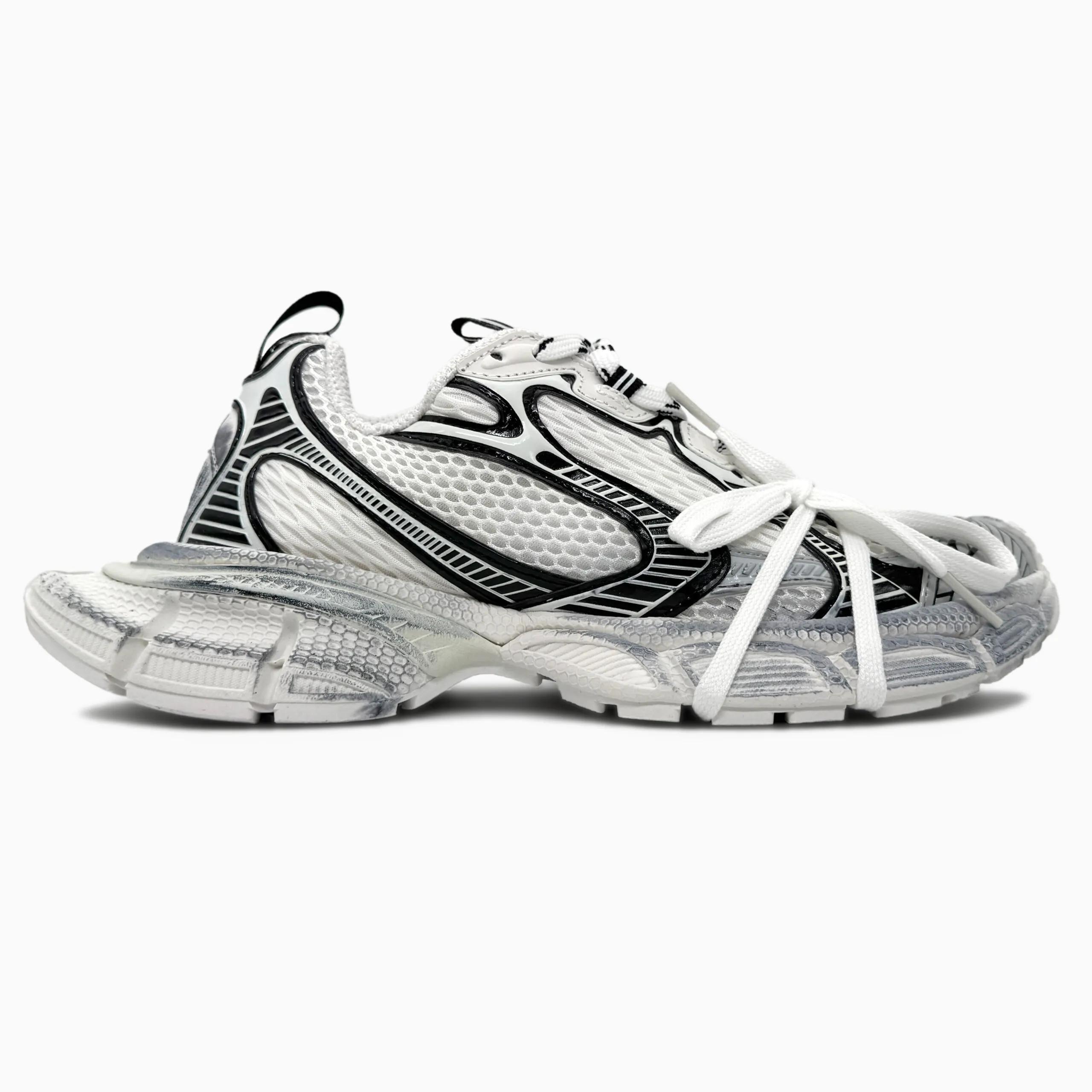 Balenciaga 3xl Extreme Lace Hvite joggesko-hvitt skinn og tekstil kors - Bilde 1