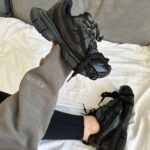 Baskets 3 XL noir en cuir noir