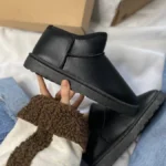 Stivali Ugg Ultra Mini Smooth Leather-pelle con pile