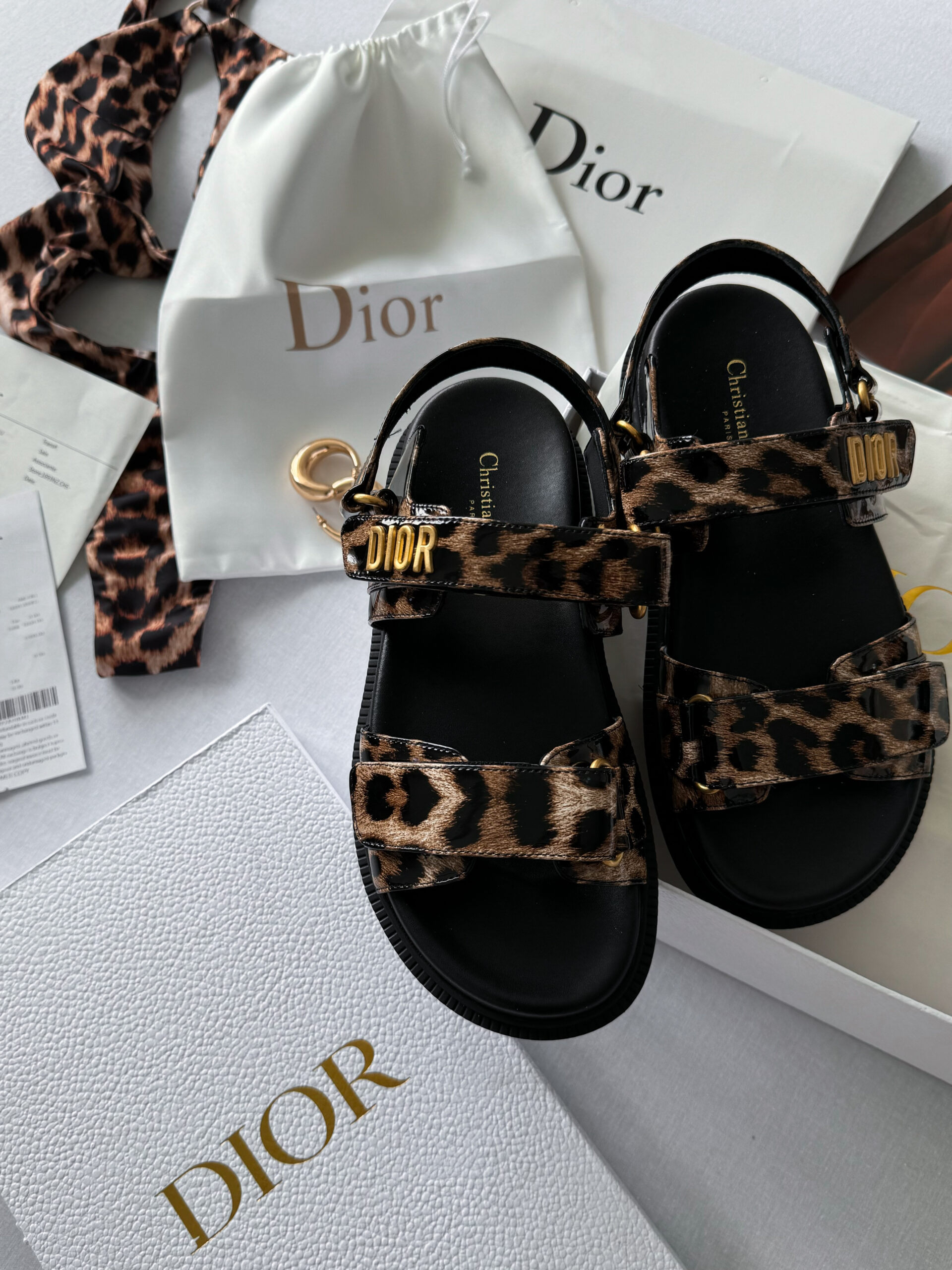 a56682b1-154e-4212-ab16-4122481749e2 Сандалі Dior Sandals Premium Leopard Black — шкіряні жіночі сандалі - Зображення 1