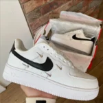 Nike AF1 LX Chrome swooshes White / Black ādas čības - Premium stils