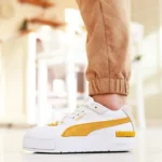 Кеди Puma Cali Sport Heritage White/Gold шкіра та замша