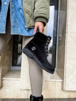 Zābaki Timberland x Off-White Black - Vīriešu velūra stilīgs