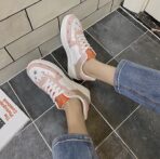 Кеди No brand White/Pink — жіночі шкіряні стильні кросівки - Зображення 2