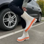 Чоботи Bottega Veneta Beige Orange — стильні шкіряні жіночі черевики