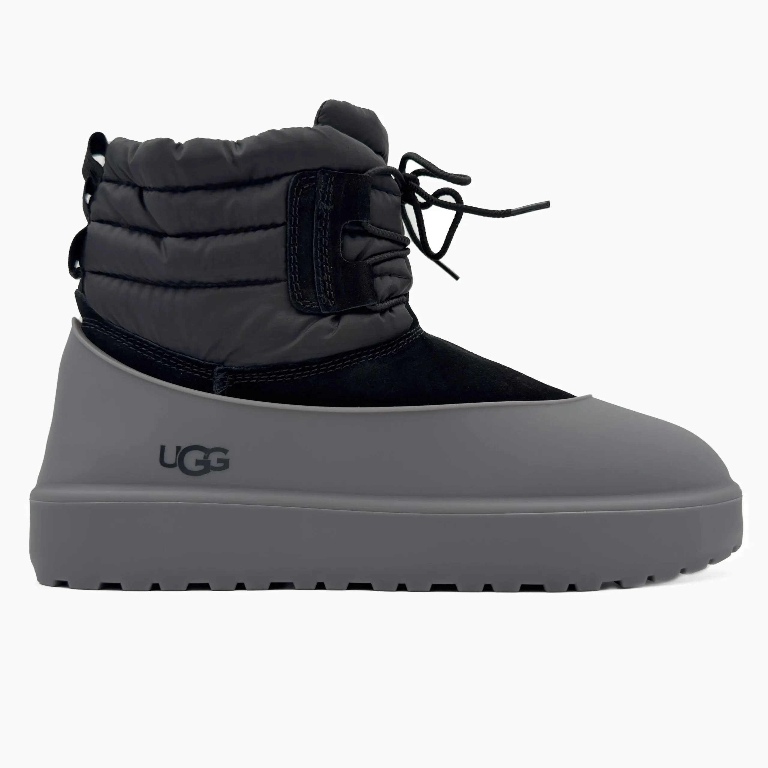 UGG Classic Mini Lace-Up Black — жіночі замшеві черевики з хутром - Зображення 1