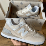 Кросівки New Balance 574 Beige — замшеві шкіряні чоловічі