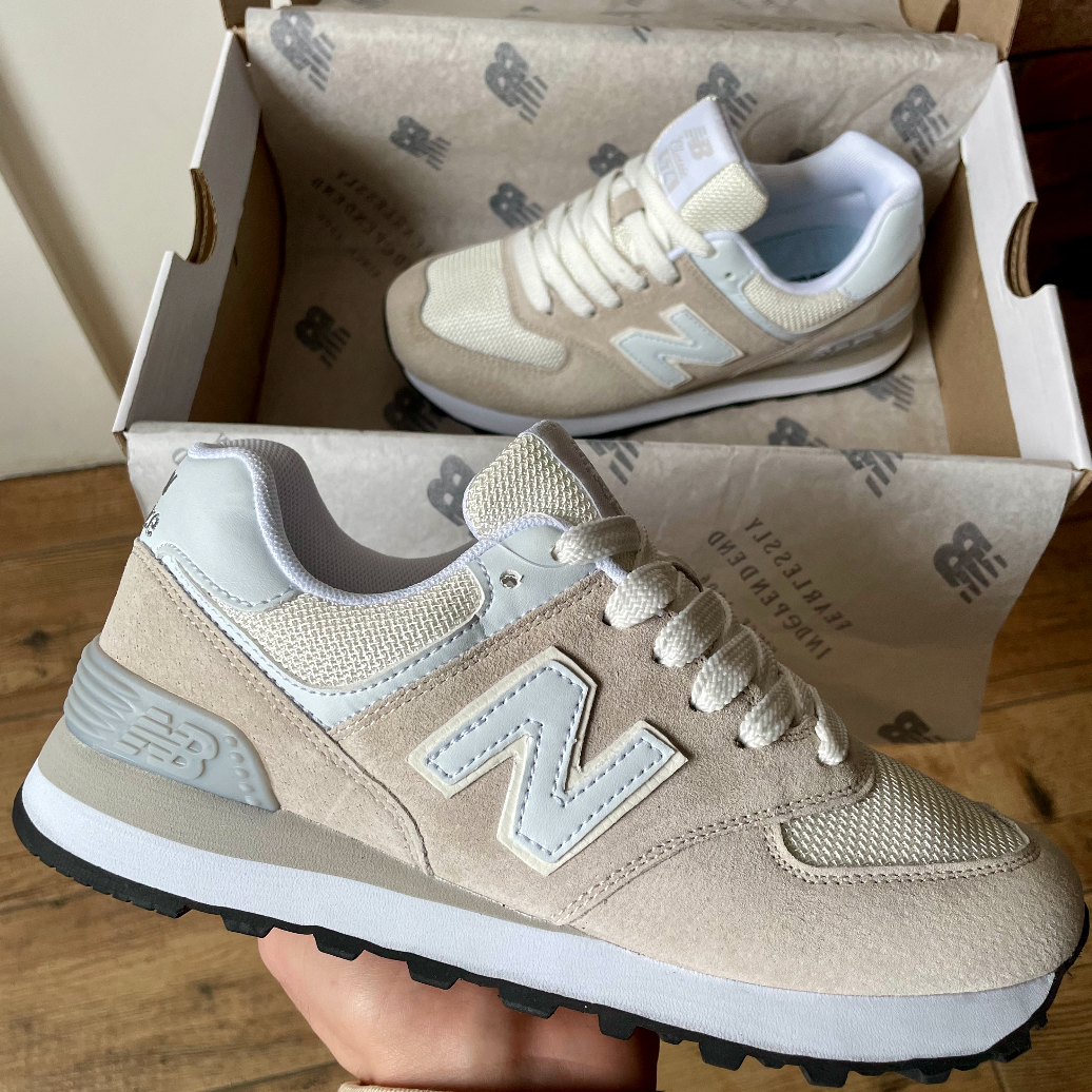 d4ca1307-a0d9-4f6b-8bb3-d7350c0bdb81 Кросівки New Balance 574 Beige — замшеві шкіряні чоловічі - Зображення 1