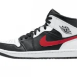 Nike Air jordan 1 Mid Black Chile Red / White čības-ādas vīriešu