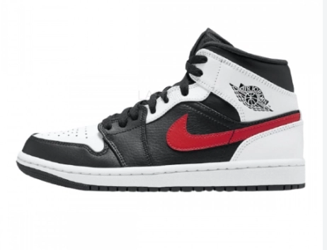 d4e84b51-c9b0-4ced-bbaa-89e4dfb7c102 Nike Air jordan 1 Mid Black Chile Red / White čības-ādas vīriešu - Image 1