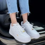 Кеди Air Force 1 Swoosh White — класичні білі шкіряні кеди
