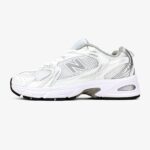 New Balance 530 White/Silver running shoes — men's leather and textile