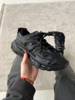 Кросівки Balenciaga Track Black — стильні шкіряні кросівки преміум