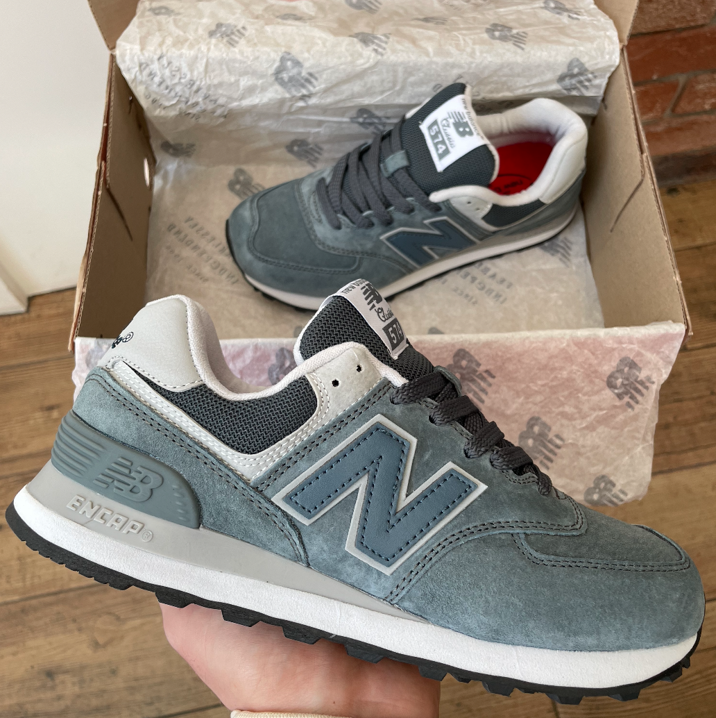 e2b371a4-8771-4089-8969-d9e6230b4855 Sneaker New Balance 574-Sneaker da uomo alla moda in pelle scamosciata e tessuto - immagine 1