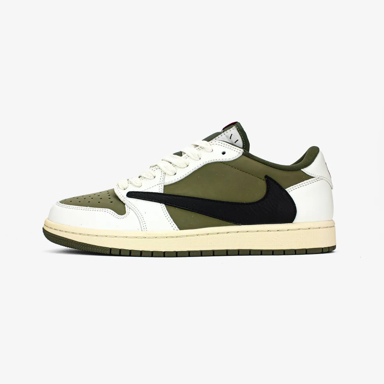 Travis Scott X Jordan 1 Low OG Reverse Olive-kožené stylové - Obrázek 1