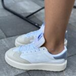 Ct302 White Blue 2 sneakers-stylish leather sneakers in white and blue