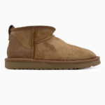 Черевики Ugg Classic Ultra Mini Chestnut зі замші та хутра