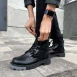 Чоботи Louis Vuitton Black Fur з натуральної шкіри для стильного образу ----------