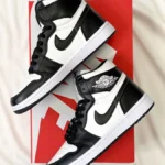 Air Jordan retro high Black / White čības-ādas augsti