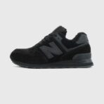 Sneakers NB 574 Black Winter In Pelle scamosciata e pelliccia per il freddo