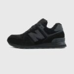 NB 574 melnās ziemas kedas no zamšādas un kažokādas aukstā laikā