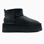 Ugg Classic Ultra Mini Platform XL Black-kožené a kožešinové boty
