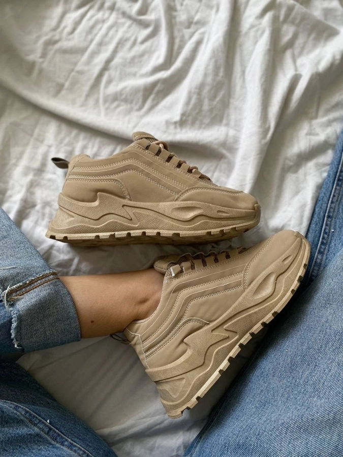 f201d563-062b-43e6-b262-f29e4bbf3d46 Кросівки New Beige — текстиль і екошкіра, стильне повсякденне взуття - Зображення 1