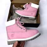 Чоботи Timberland Pink з нубуку з хутром — зимове жіноче взуття