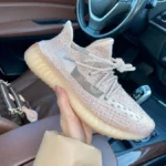 Кросівки 350 V2 Pink Full Reflective — жіночі текстильні, світловідбивні