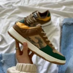 Dunk No Brand-baskets Textiles élégantes avec cuir écologique