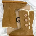UGG Bailey Button Triplet II High Caramel - Dámské semišové uggy